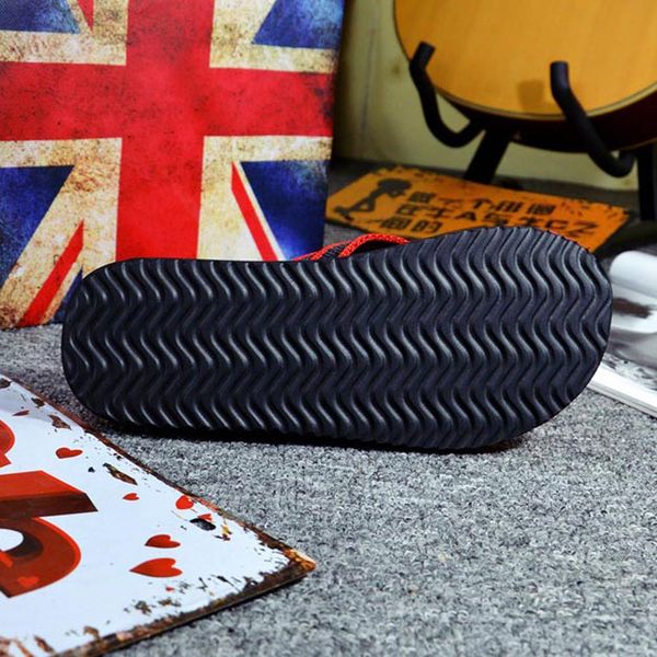 summer flip flops men's slippers red/khaki outdoor indoor flat slippers beach sandals 2019 men shoes chinelo masculino, Black